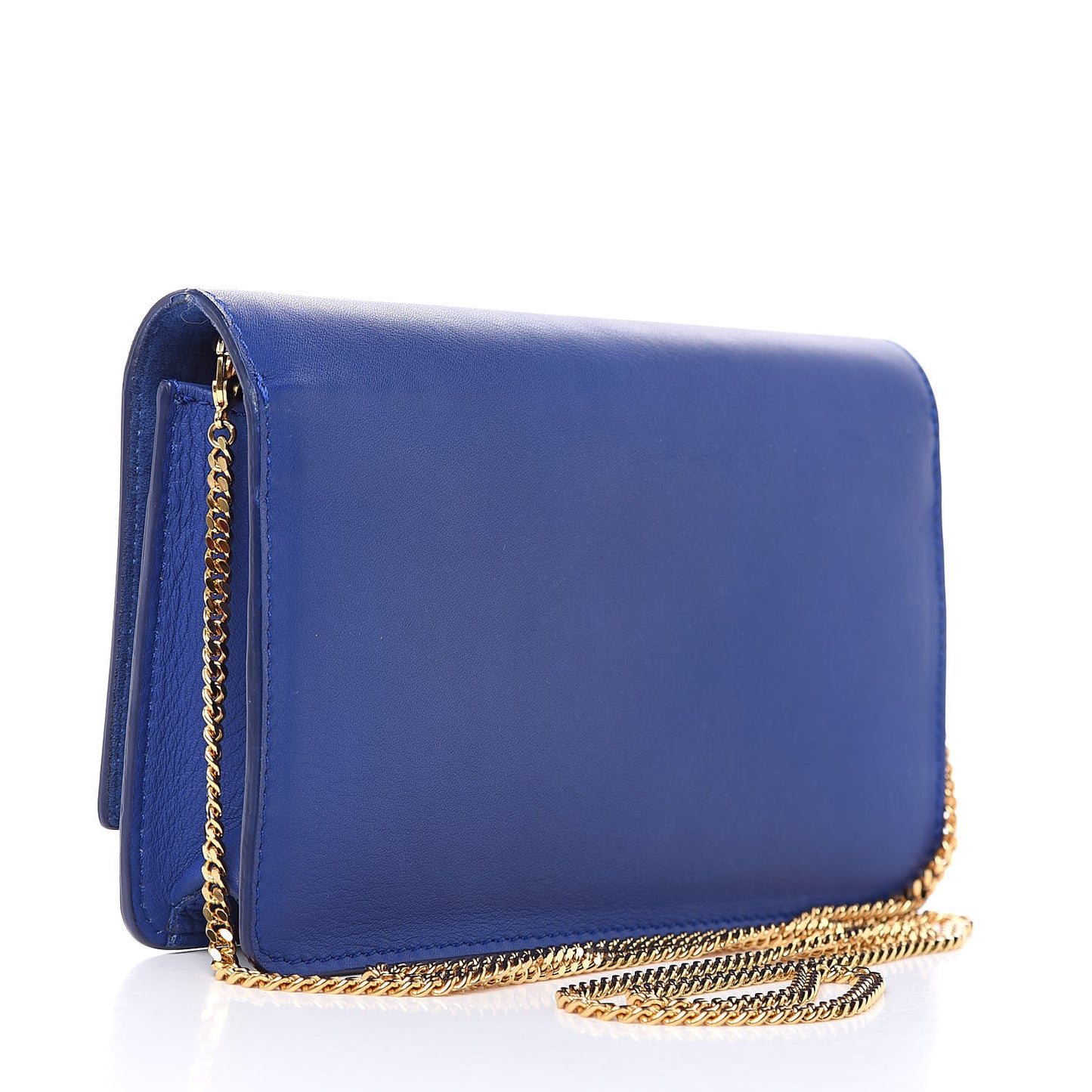 Vitello Flamingo Tube Wallet on Chain Blue Neon