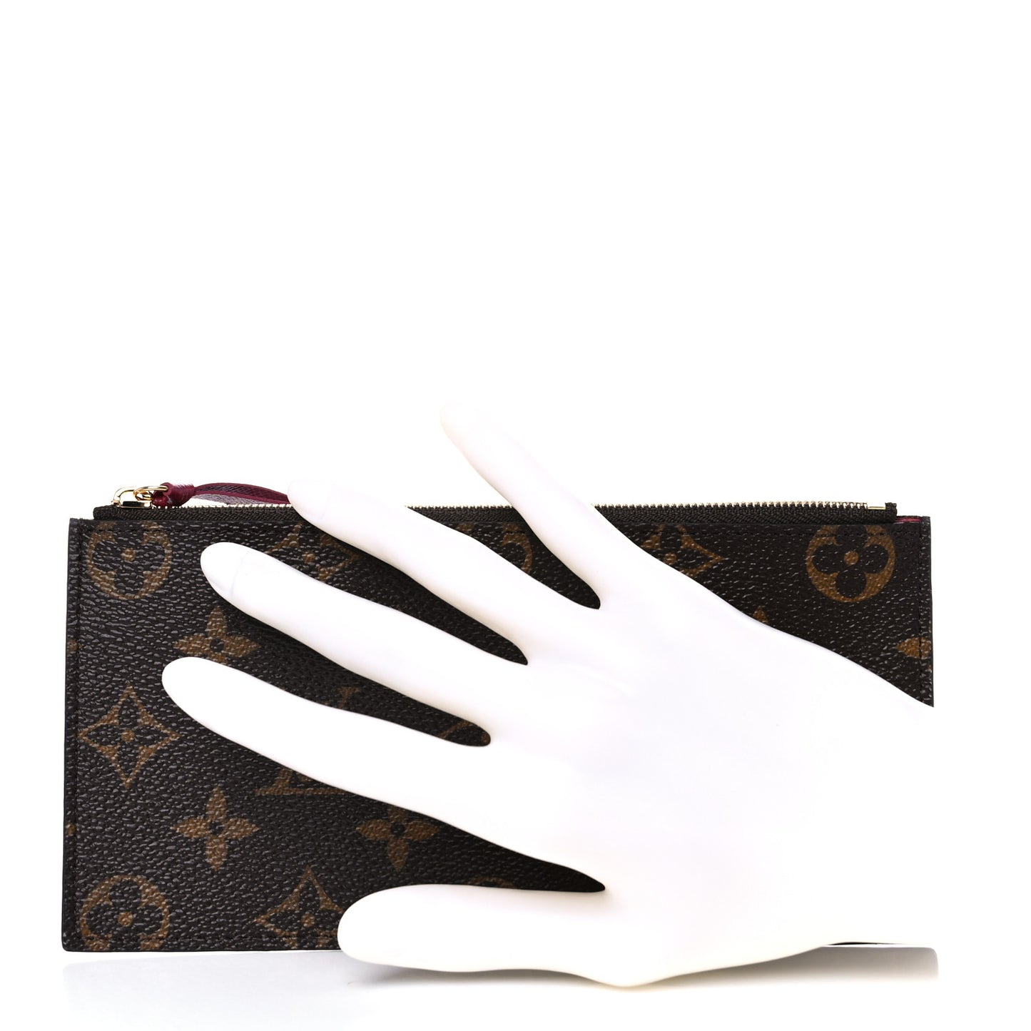 Monogram Felicie Chain Wallet Zippered Insert Fuchsia