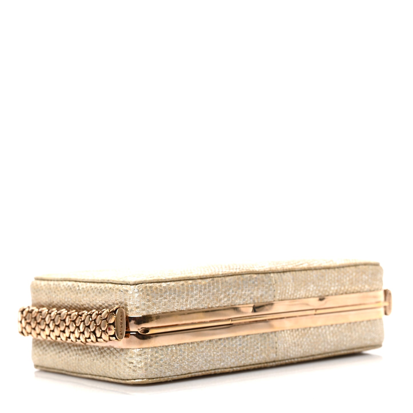 Lizard Serpenti Hypnotic Jade Cocktail Clutch Gold