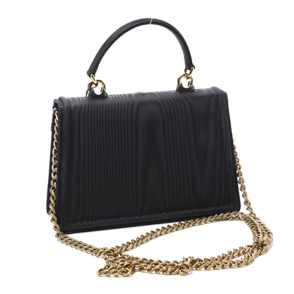 Dolce & Gabbana Moire Pearl Embellished Small Devotion Top Handle Bag Black 2 of 9