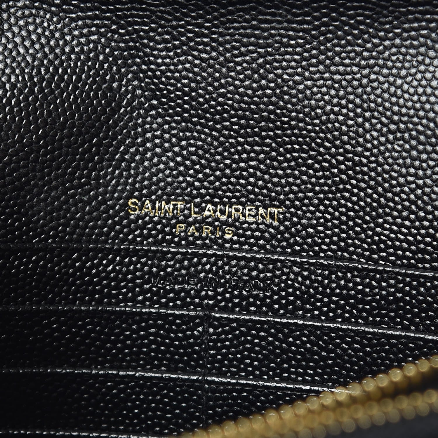 Saint Laurent Grain De Poudre Matelasse Chevron Monogram Envelope Chain Wallet Black 8 of 10