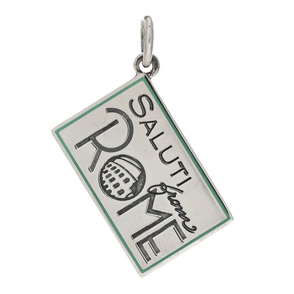 Tiffany Sterling Silver Enamel Rome Postcard Charm Blue 1 of 3
