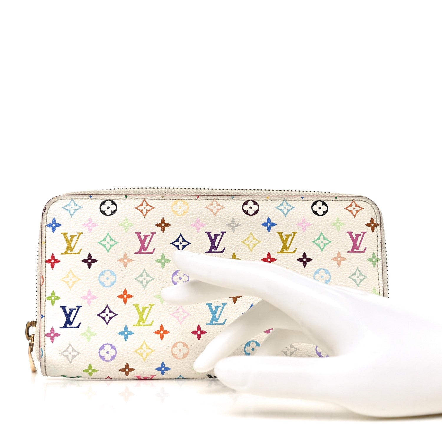 Louis Vuitton Monogram Multicolor Zippy Wallet White Litchi 2 of 6