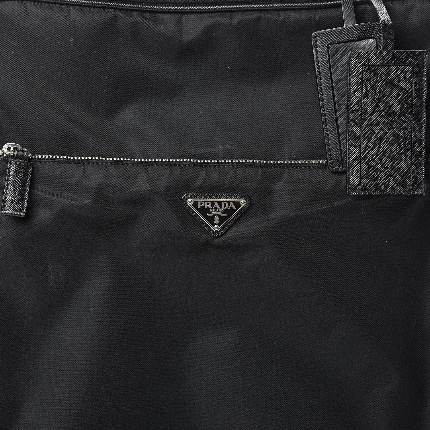 Prada Tessuto Nylon Saffiano Trolley Luggage Black 6 of 32