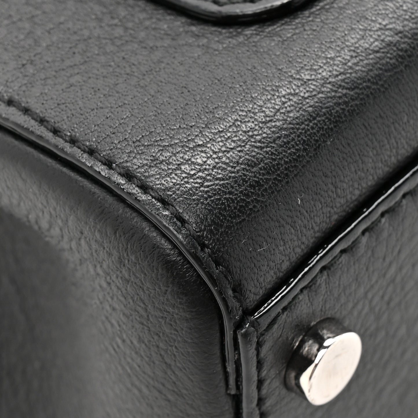 Calfskin Crystal Small Cheri Top Handle Bag Black