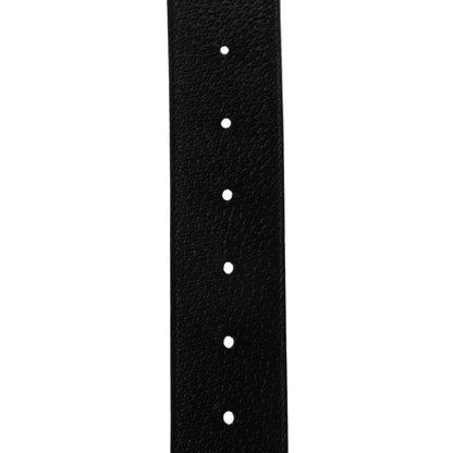 Gucci Textured Dollar Calfskin Nickel Double G 40mm Belt 85 34 Black 4 of 4