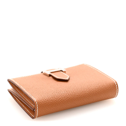 Hermes Epsom Bearn Card Holder Wallet Gold 4 of 7