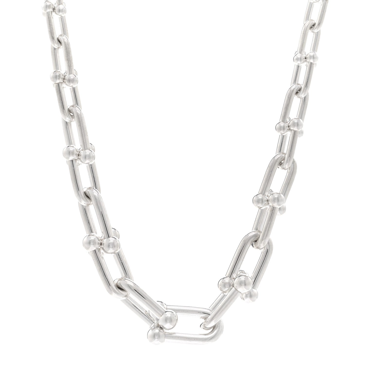 Tiffany Sterling Silver HardWear Graduated Link Necklace 1 of 4