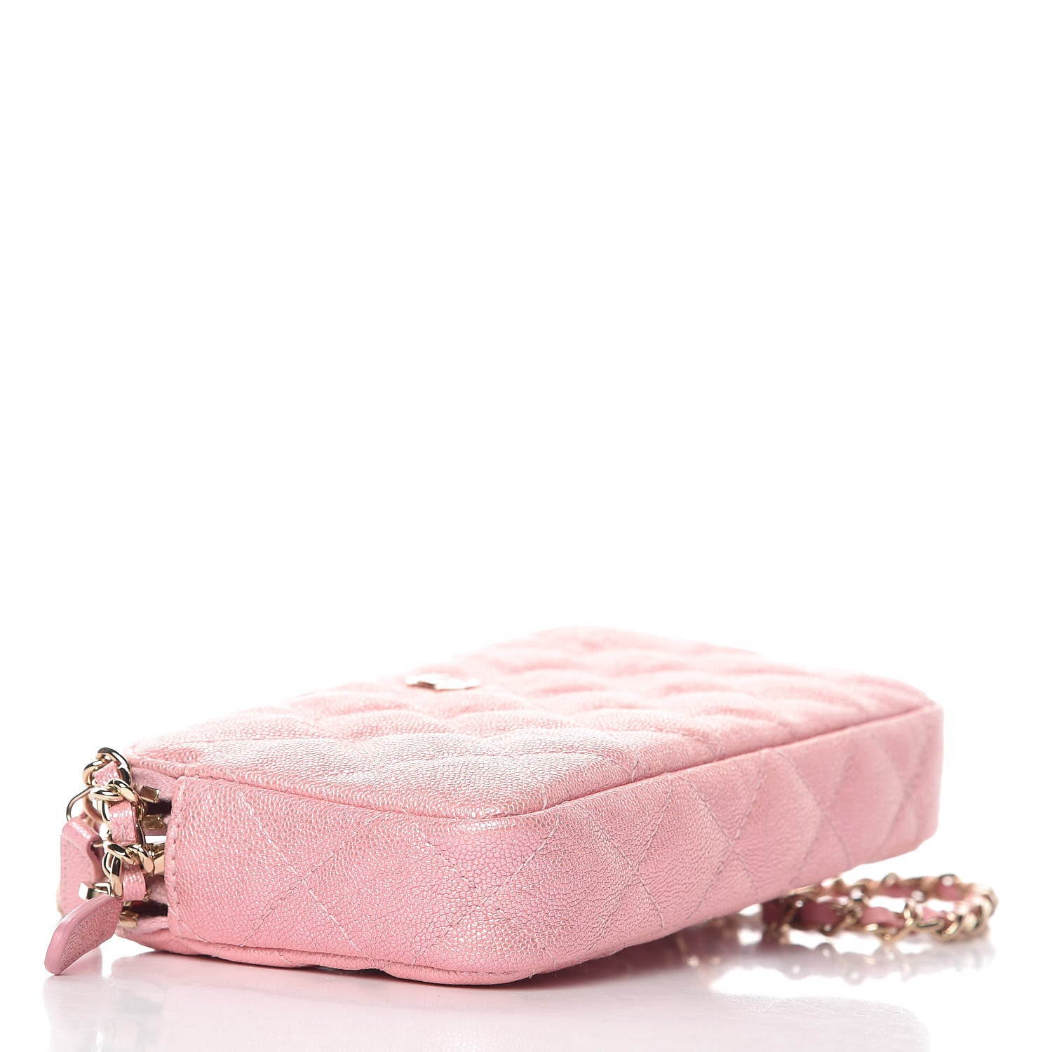 Chanel Iridescent Caviar Quilted Clutch With Chain Rose 4 of 12