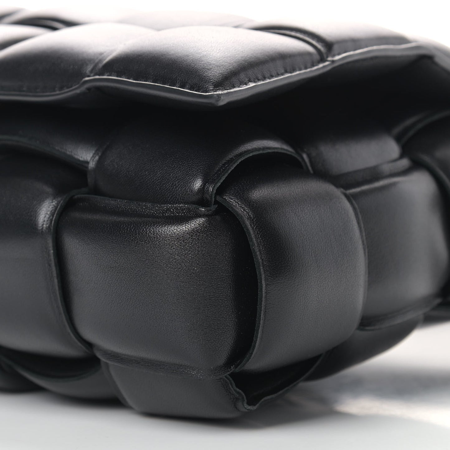 Nappa Maxi Intreccio Padded Cassette Crossbody Bag Black
