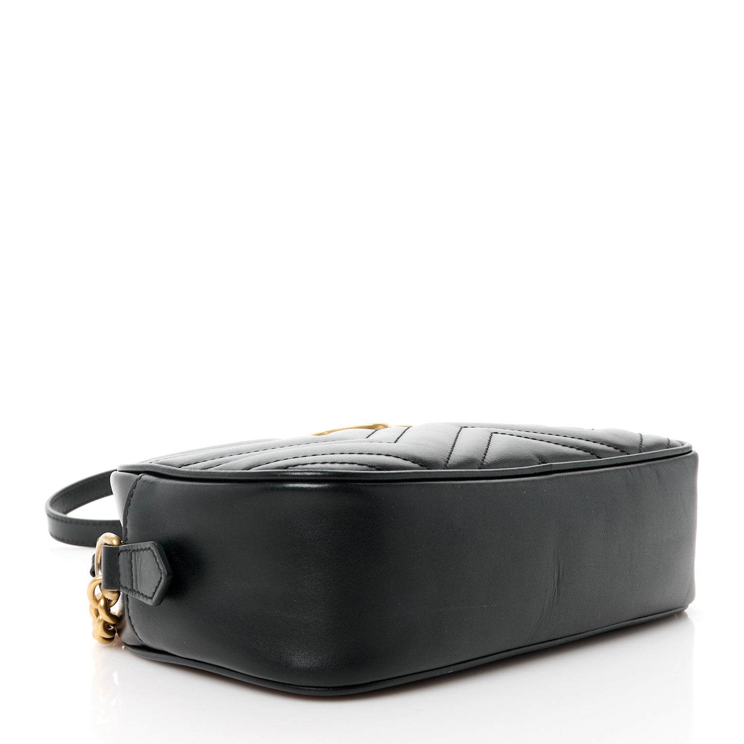 Calfskin Matelasse Small GG Marmont Chain Shoulder Bag Black