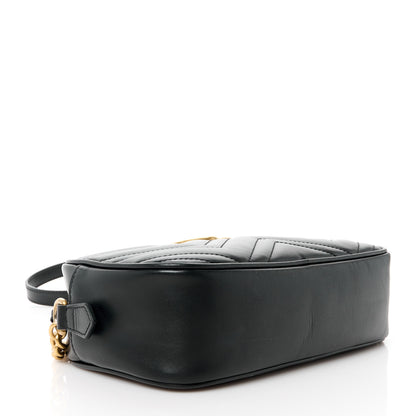 Gucci Calfskin Matelasse Small GG Marmont Chain Shoulder Bag Black 4 of 10