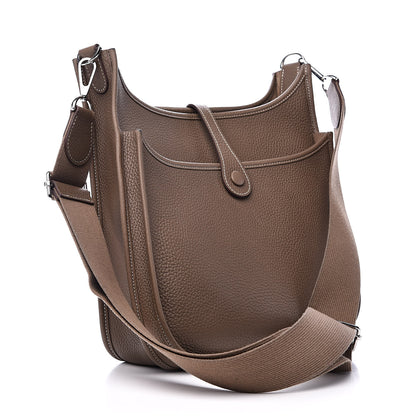 Hermes Taurillon Clemence Evelyne III PM Etoupe 3 of 13