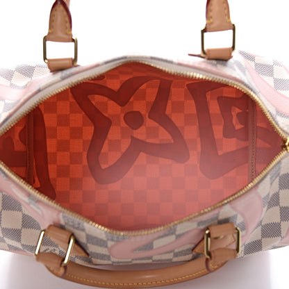 Louis Vuitton Damier Azur Tahitienne Speedy Bandouliere 30 Rose Ballerine 5 of 11