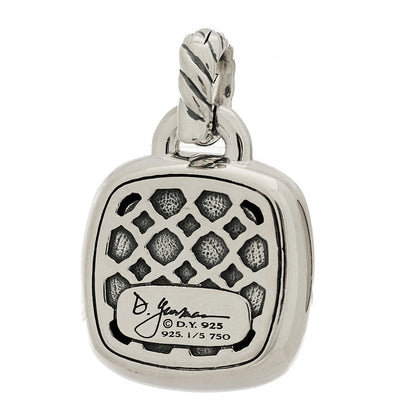 David Yurman Sterling Silver 18K Yellow Gold Diamond 14mm Albion Enhancer Pendant 3 of 5