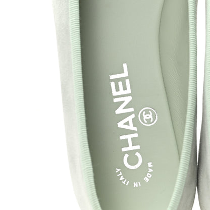 Chanel Suede Cap Toe CC Ballerina Flats 38 Light Green Green 8 of 10