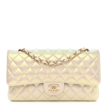 Chanel Iridescent Lambskin Quilted Medium Double Flap Ivory 1 of 12