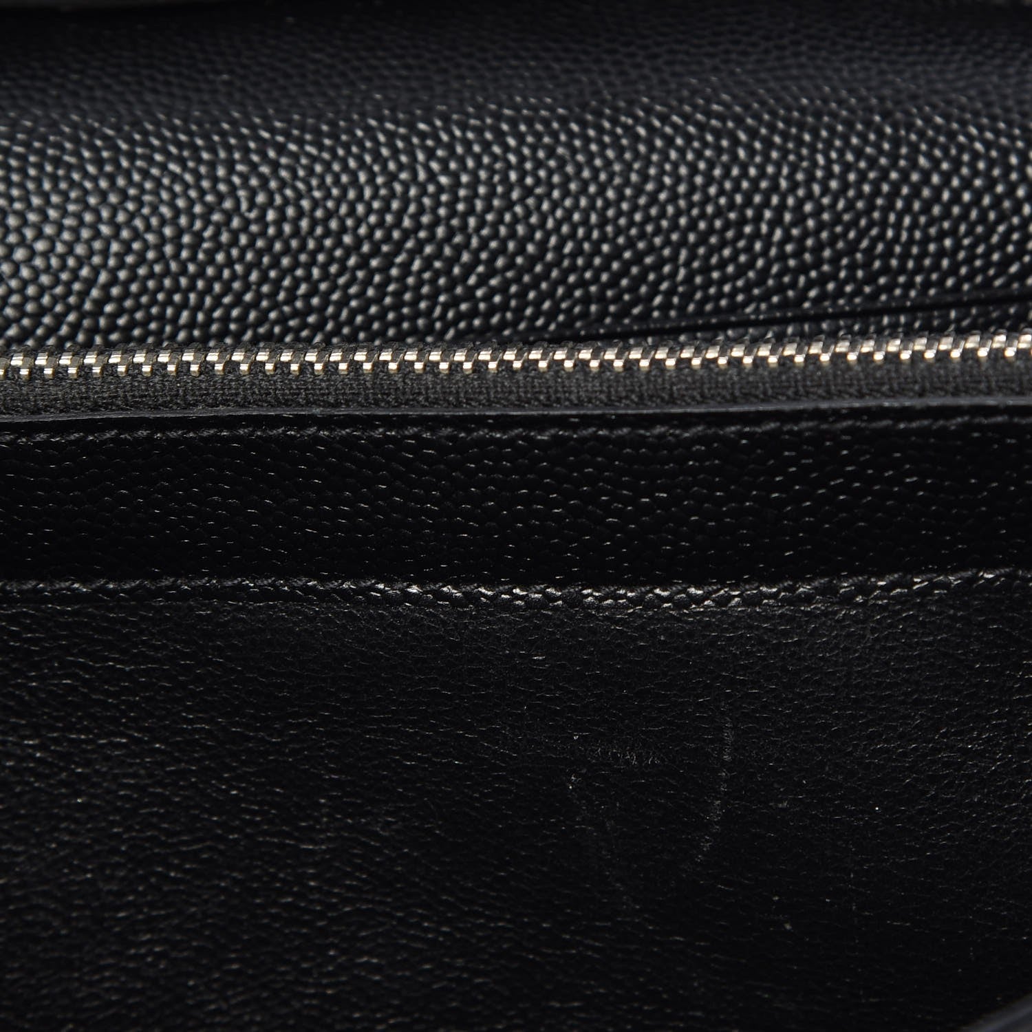 Saint Laurent Grain De Poudre Matelasse Chevron Monogram Chain Wallet Black 9 of 10