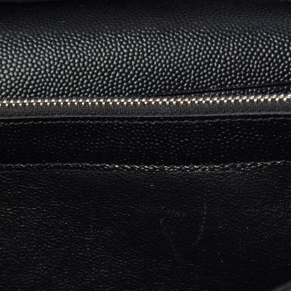 Saint Laurent Grain De Poudre Matelasse Chevron Monogram Chain Wallet Black 9 of 10