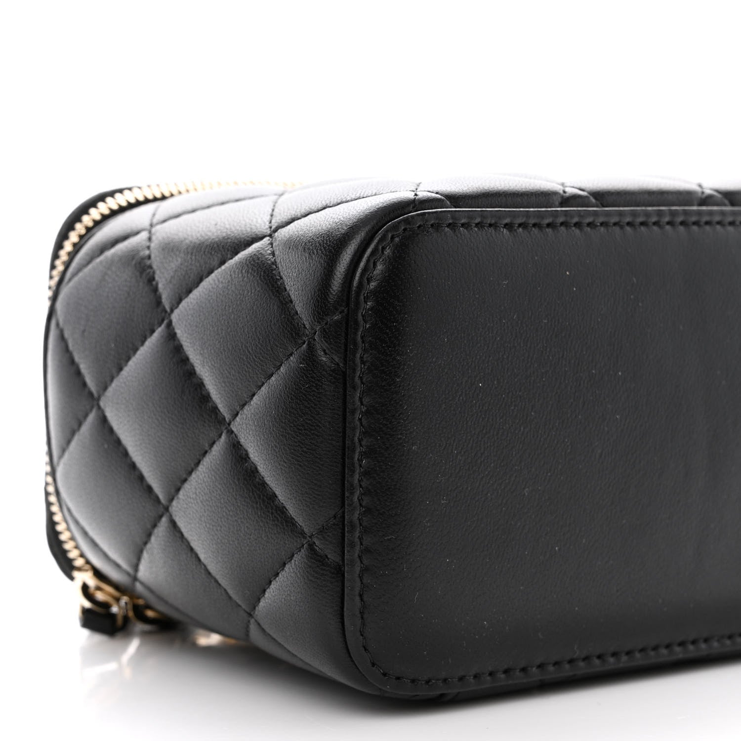 Chanel Lambskin Quilted Pearl Crush Small Vanity Case With Chain Black 9 of 11
