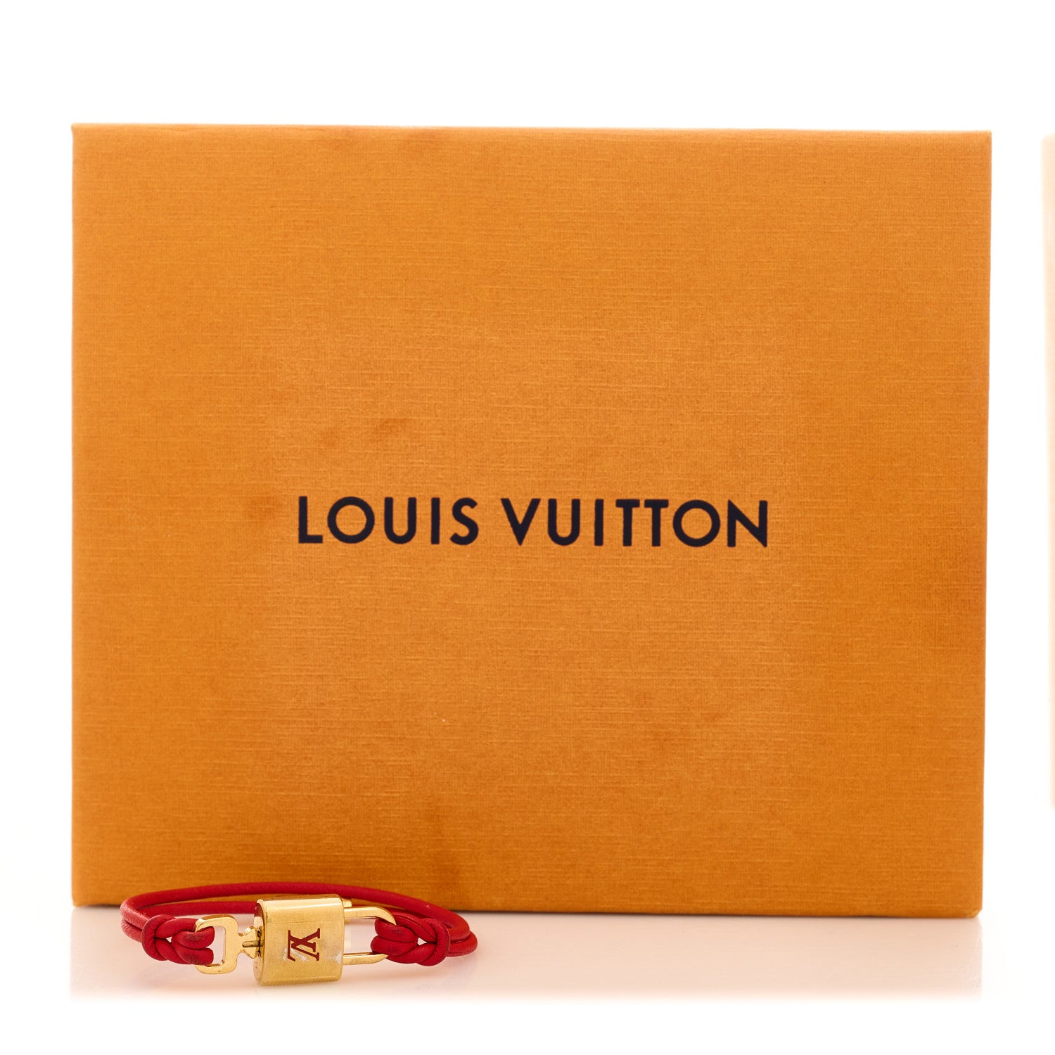 Louis Vuitton Calfskin LV Padlock Bracelet Red 5 of 5