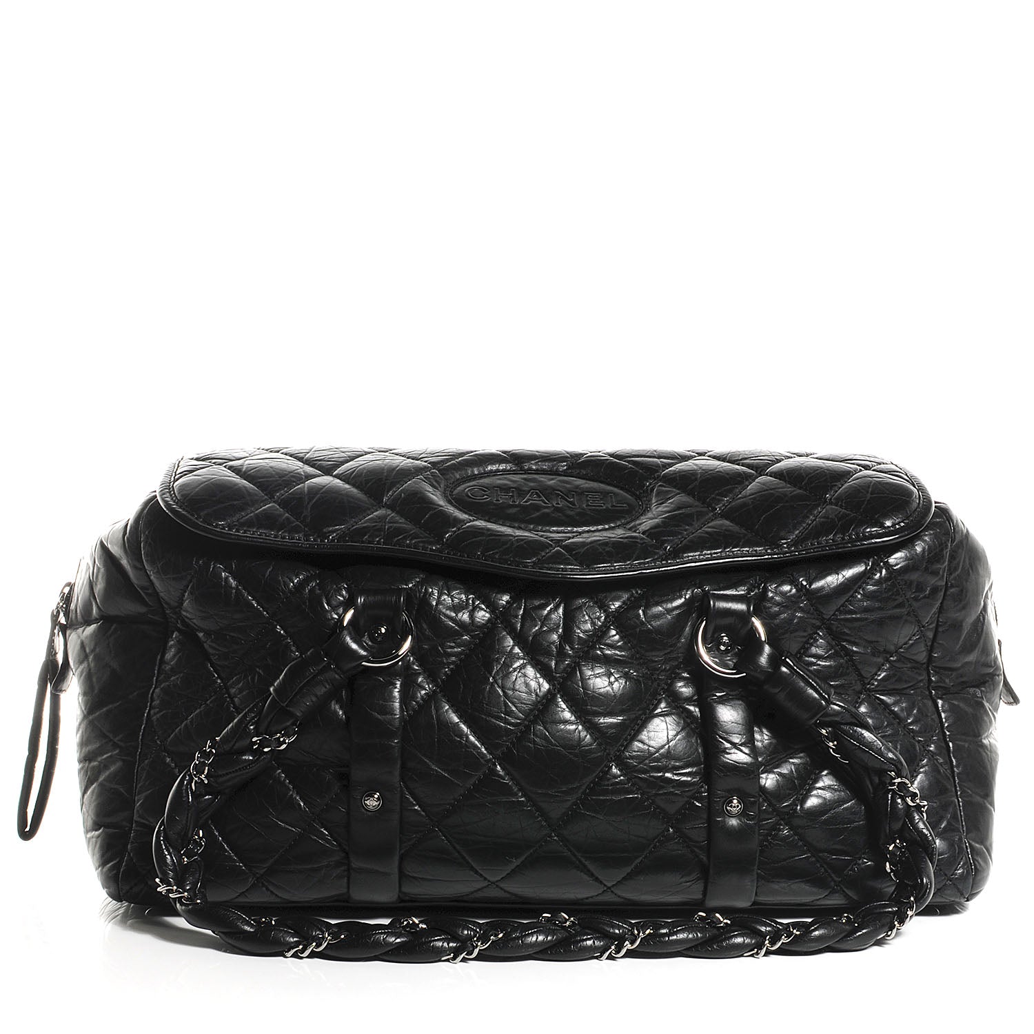 Chanel Distressed Lambskin Lady Braid Flap Tote Black 1 of 8