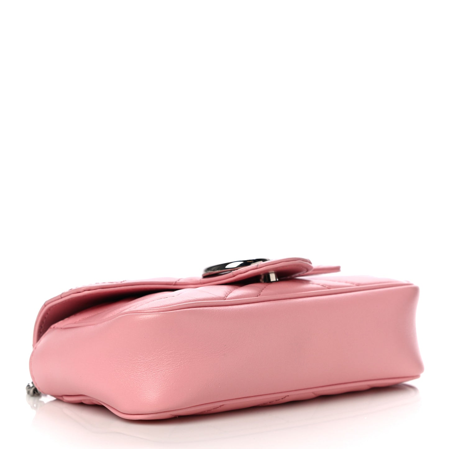 Calfskin Matelasse Super Mini GG Marmont Shoulder Bag Wild Rose