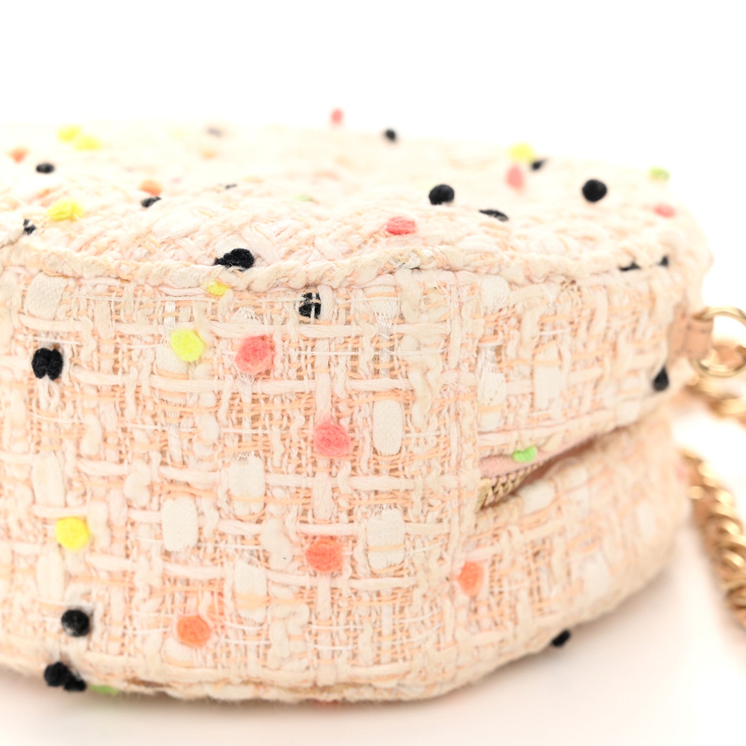 Chanel Candy Cotton Tweed Beach Ball Quilted Round Clutch With Chain Multicolor 10 of 10