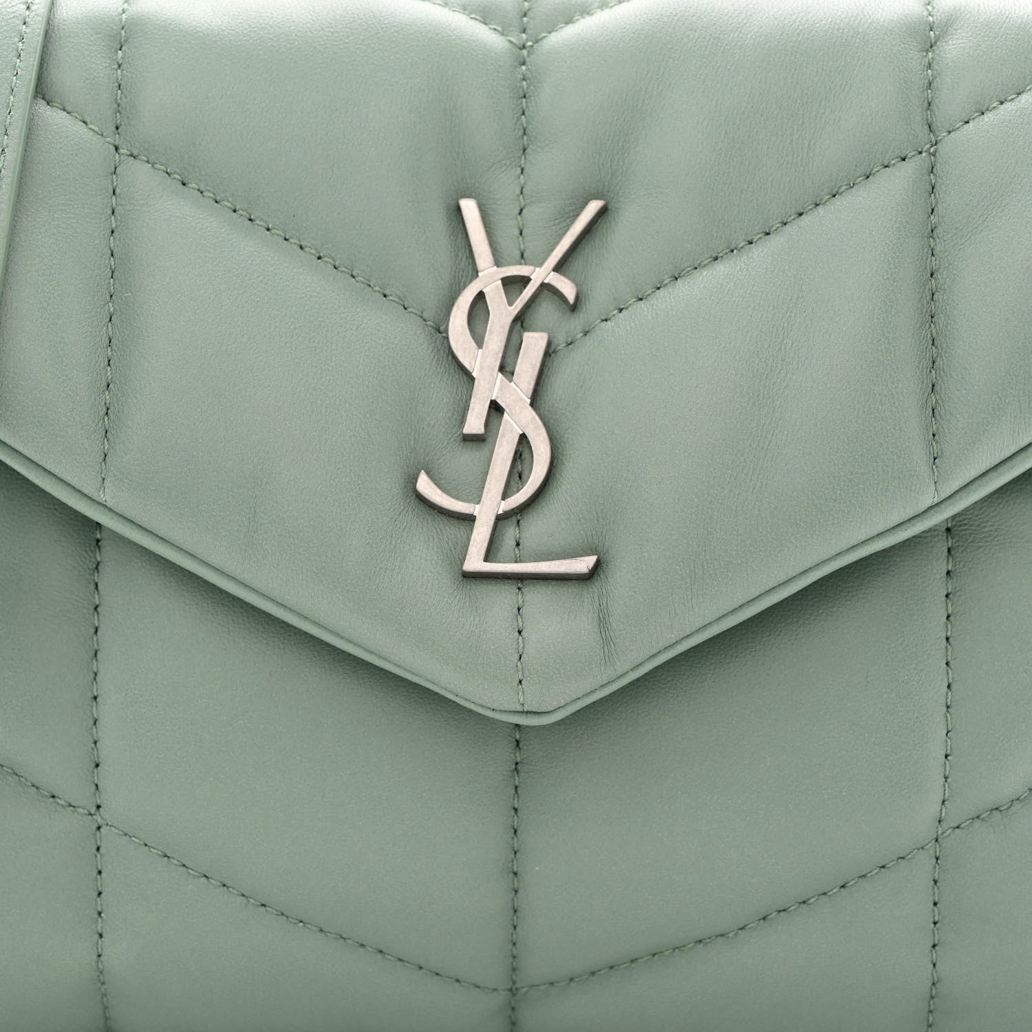 Saint Laurent Lambskin Quilted Toy Loulou Puffer Monogram Chain Satchel Mint 7 of 9