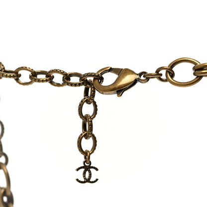 Chanel Crystal Chain Link CC Necklace Gold 4 of 6