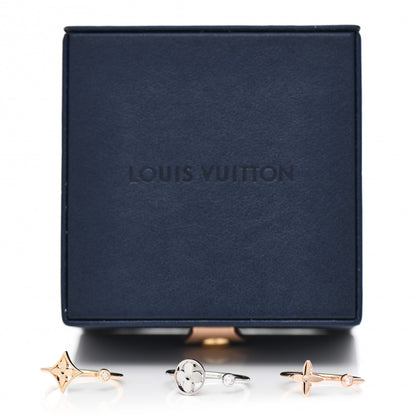 Louis Vuitton 18K Yellow Pink White Gold Diamond Idylle Blossom Ring 3 Set 55 7.25 5 of 5