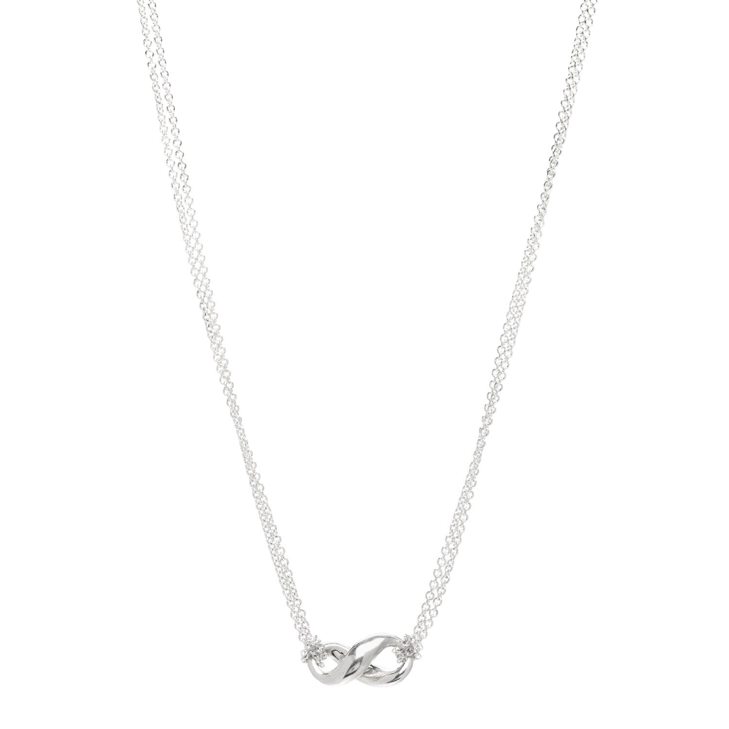 Tiffany Sterling Silver Figure 8 Pendant Necklace 1 of 4