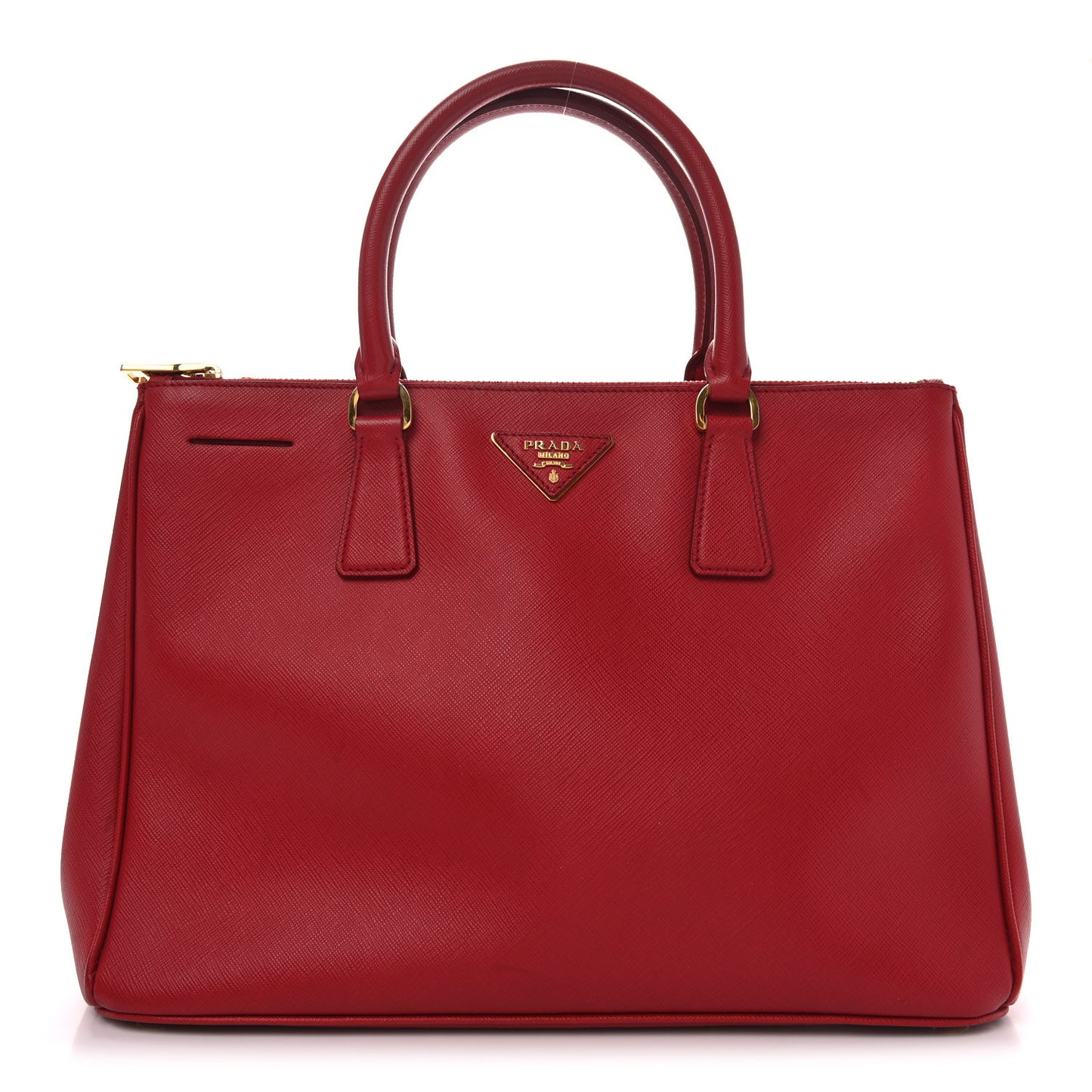 Saffiano Medium Galleria Double Zip Tote Fuoco