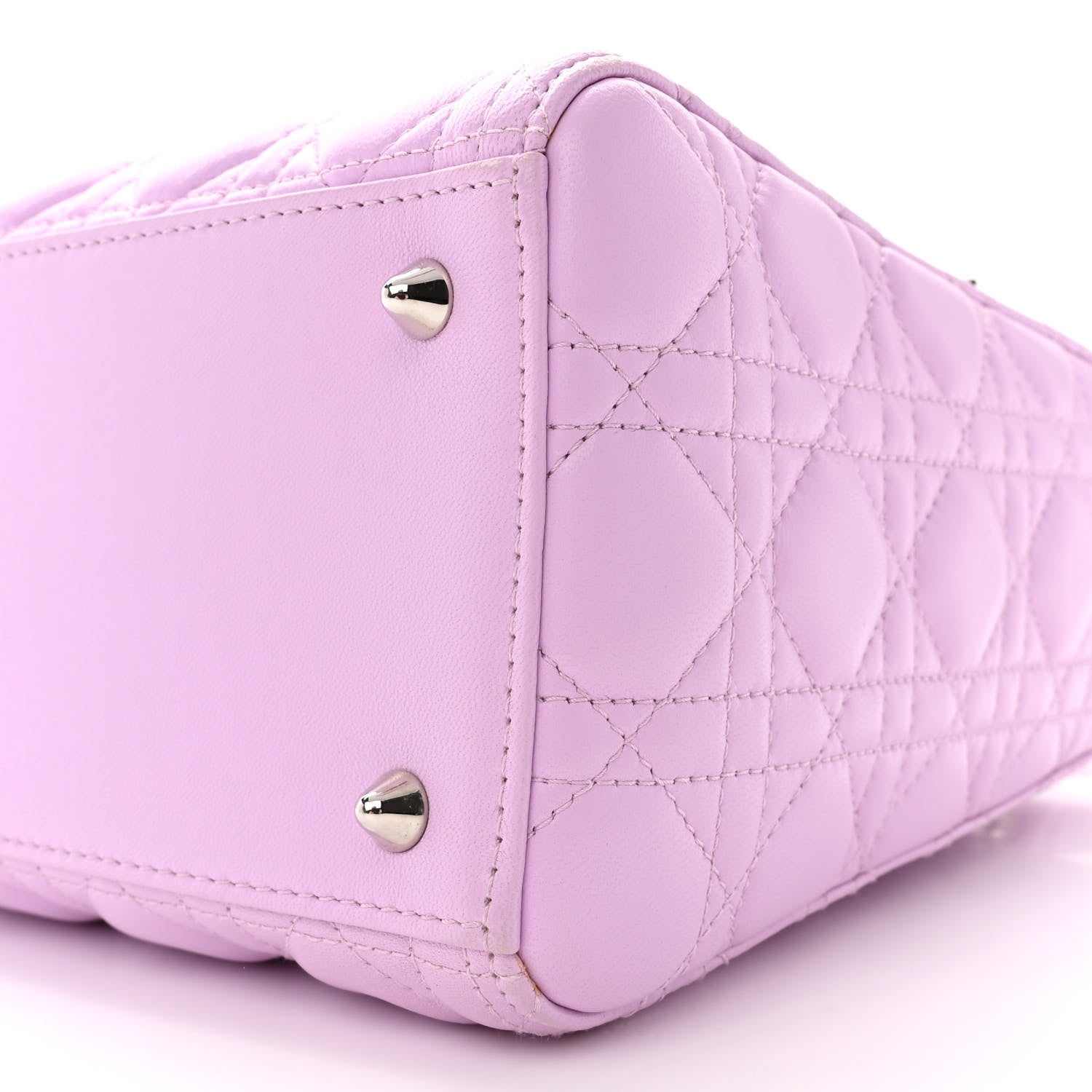 Christian Dior CHRISTIAN DIOR Lambskin Cannage Medium Lady Dior Purple 10 of 12