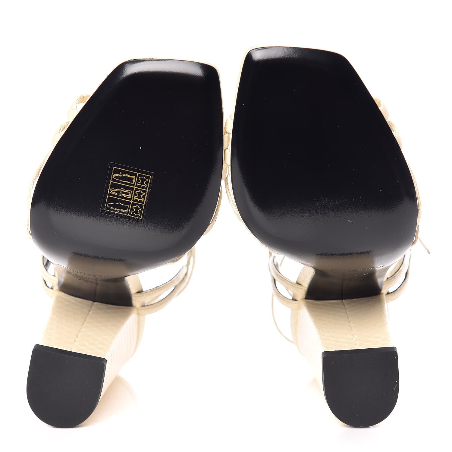 Saint Laurent Ayers Oak 100 Ankle Crisscross Strap Sandals 38.5 Cream 5 of 9