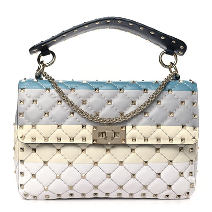 Valentino Garavani Nappa Medium Rockstud Spike Striped Shoulder Bag Multicolor 1 of 8
