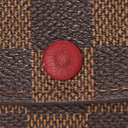 Louis Vuitton Damier Ebene Emilie Wallet Red 10 of 16