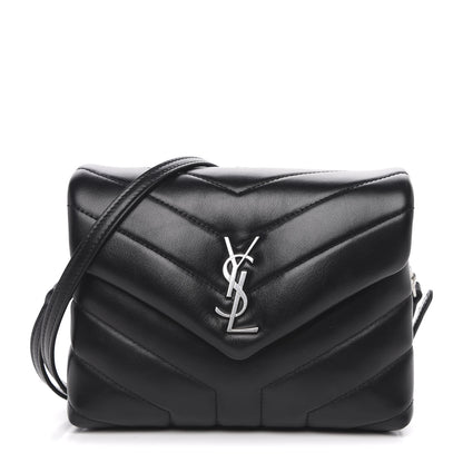 Saint Laurent Calfskin Y Quilted Monogram Toy Loulou Crossbody Bag Black 1 of 11