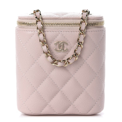 Chanel Caviar Quilted Small Vertical Coco Beauty Vanity Case With Chain Light Pink 1 of 11