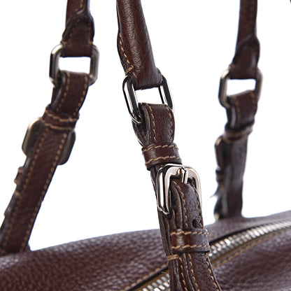 Prada Vitello Daino Logo Bowler Bruciato 7 of 9