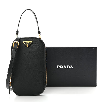 Prada Saffiano Mini Crossbody Bag Black 16 of 16