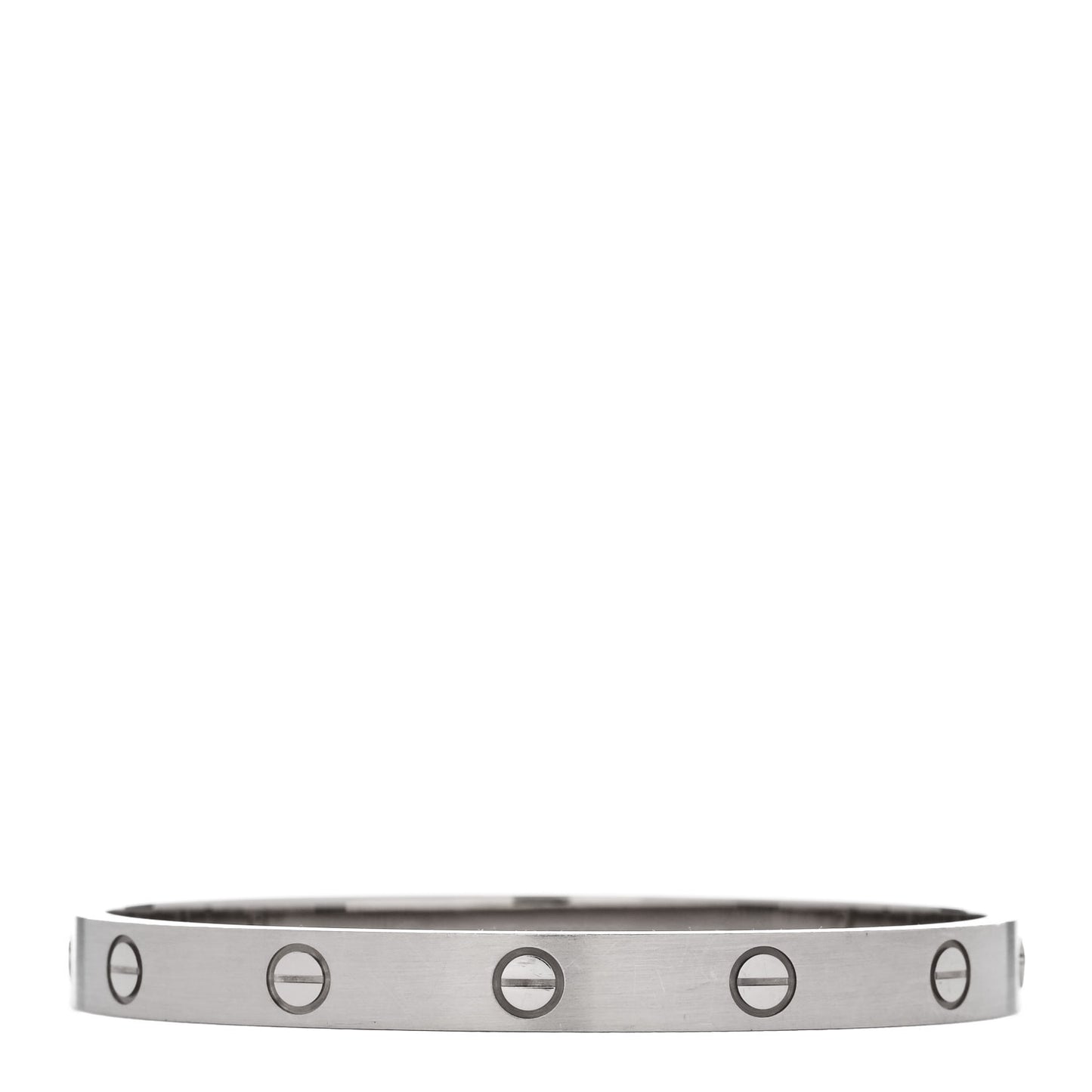 18K White Gold Brushed Finish LOVE Bracelet 17