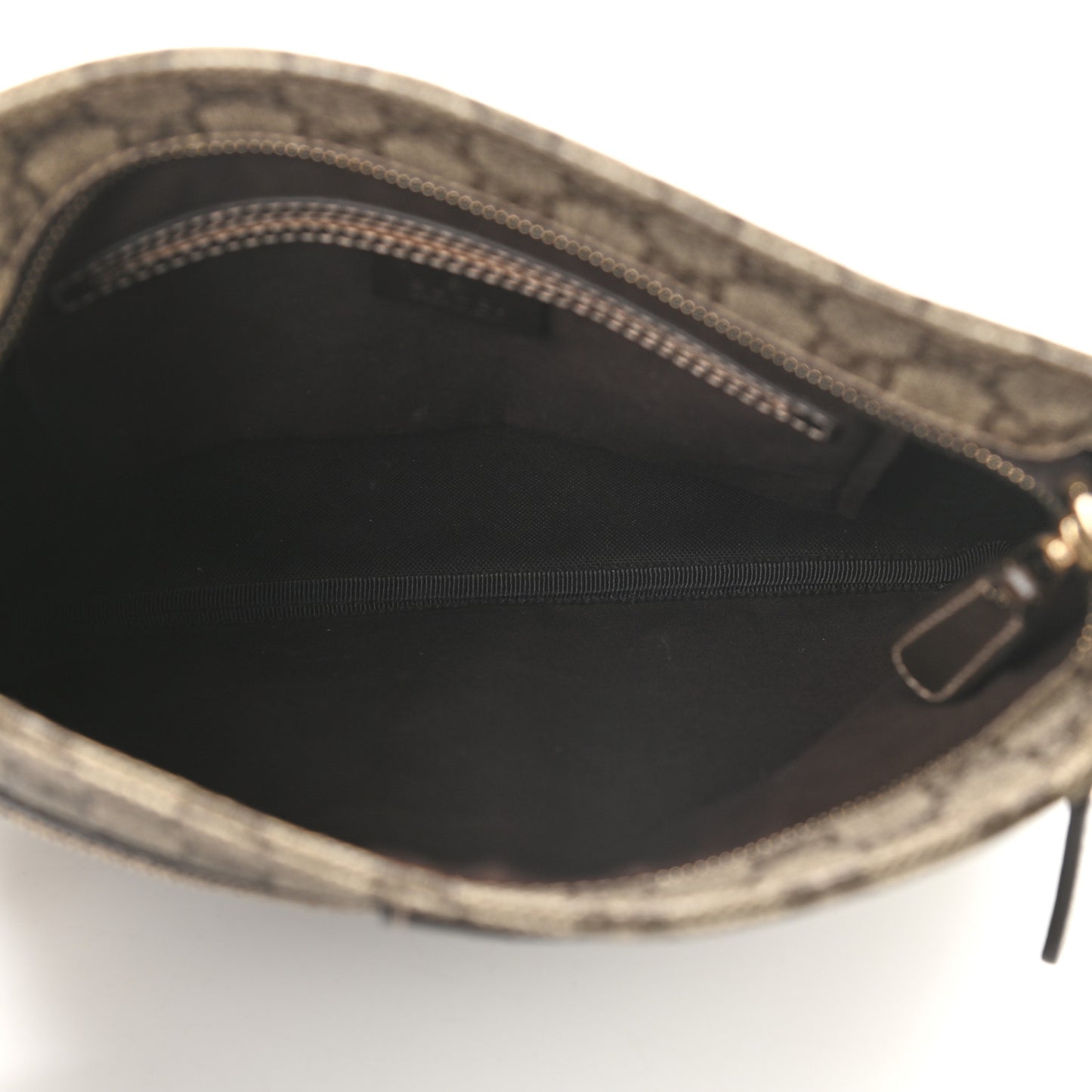 GG Supreme Monogram Selleria Calfskin Small Flat Side Zip Messenger Bag Beige Ebony Cocoa Dark Chocolate