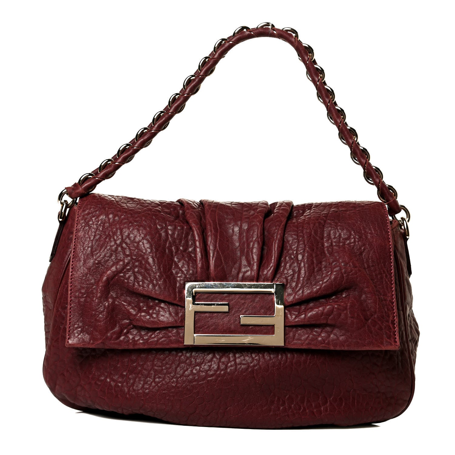 Fendi Crinkled Lambskin Mia Shoulder Flap Mona 1 of 13