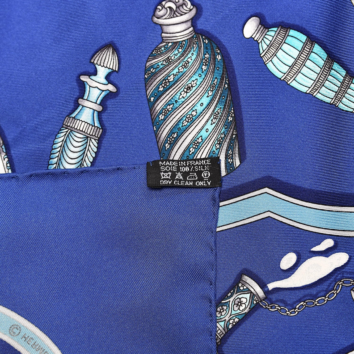 Hermes Silk Qu Importe Le Flacon Scarf 90 Bleu 3 of 4