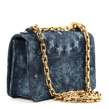 Christian Dior Denim Embroidered Mini J'Adior Chain Flap Bag Blue 3 of 12