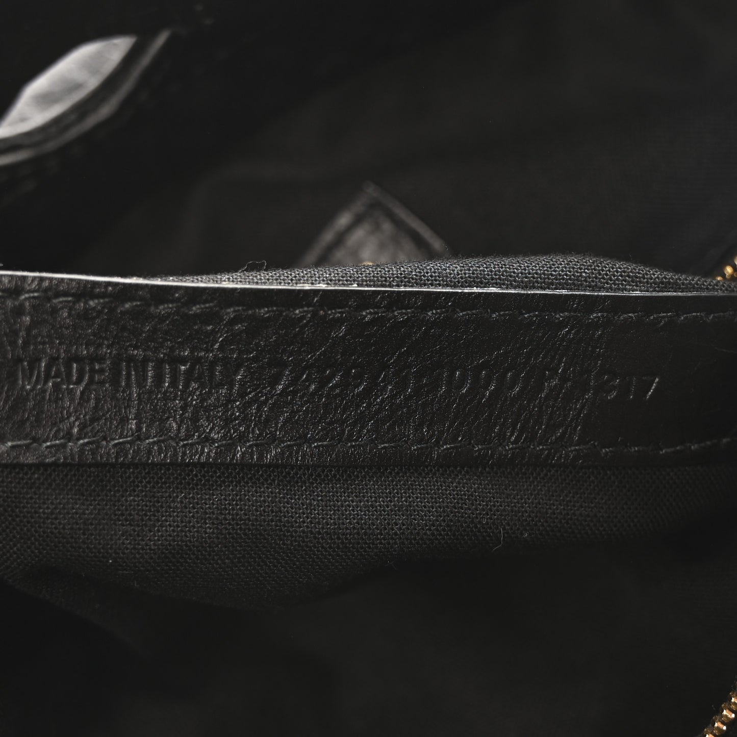 Crushed Calfskin Medium Crush Tote Bag Black