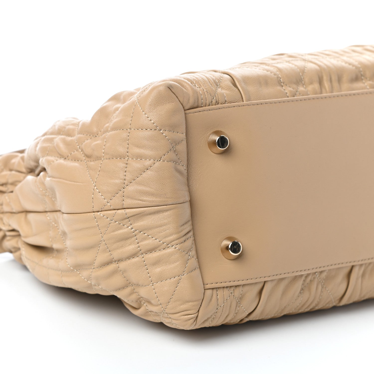 Christian Dior Gaufre Lambskin Cannage Delices Tote Beige 8 of 9
