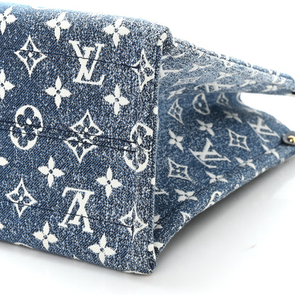 Louis Vuitton Monogram Jacquard Denim Onthego MM Bleu 9 of 9