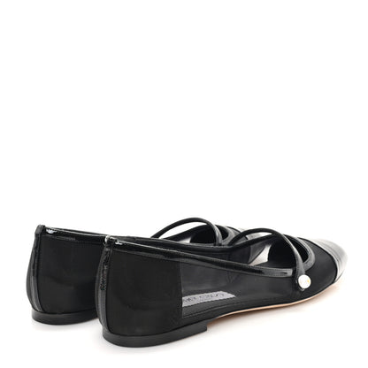 Jimmy Choo Patent Mesh Elisa Flats 39 Black 5 of 9